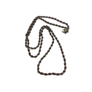 Vintage Silver Tone Gunmetal Twist Rope Chain Necklace ML 30" Estate 28.79g